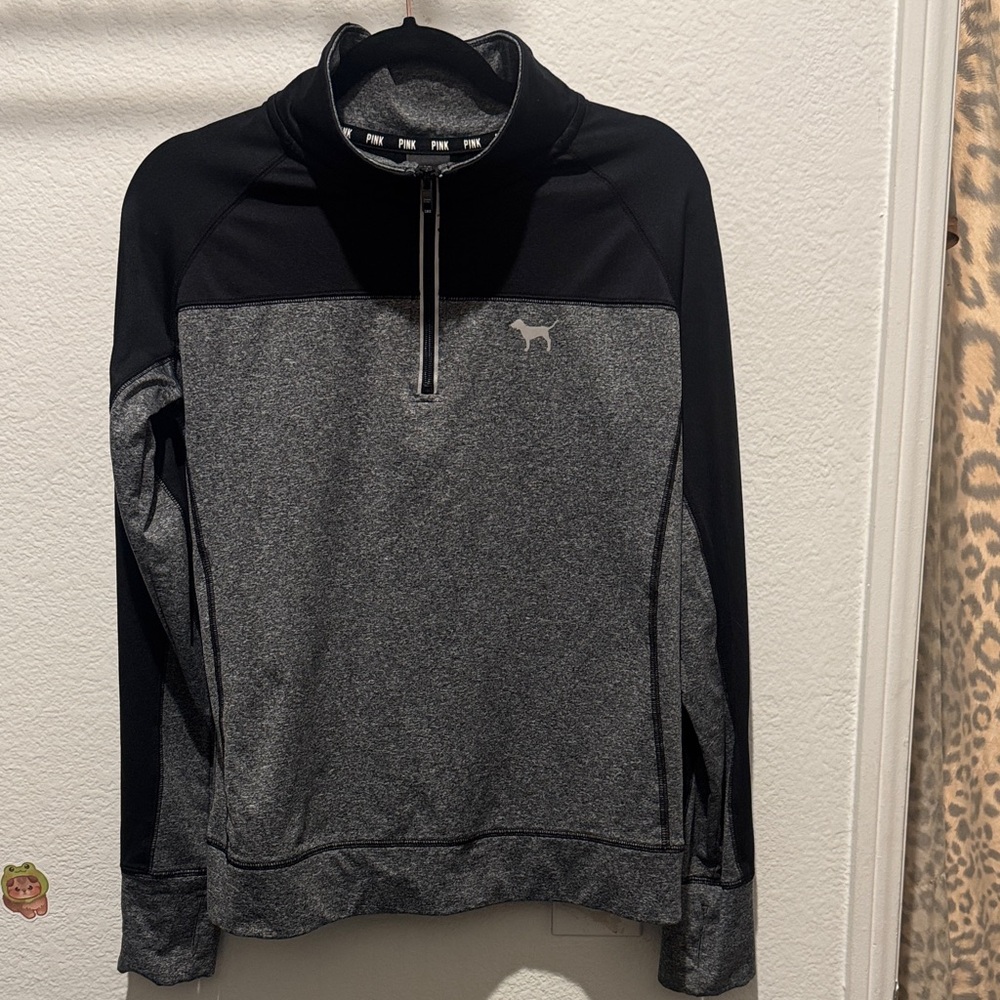 PINK Victoria's Secret Zip-Up Sweater in Black and Gray